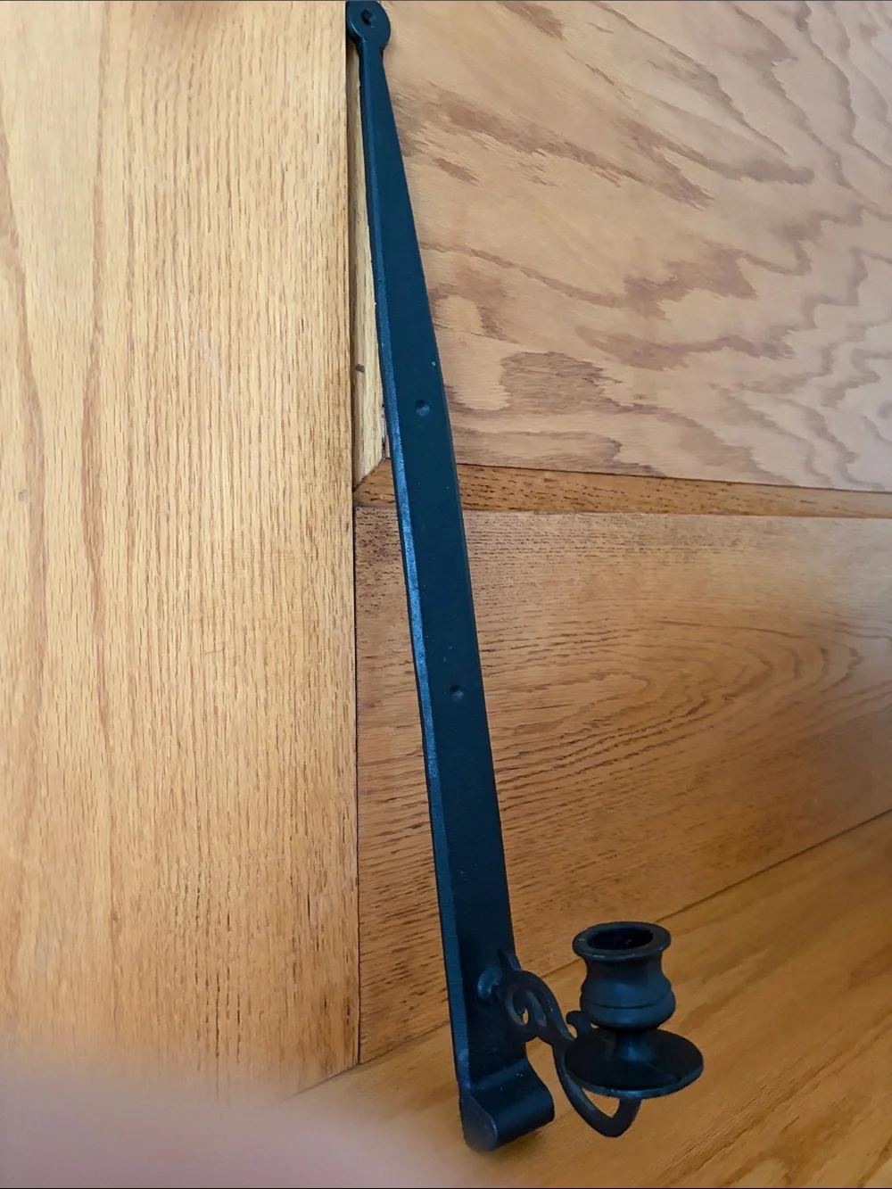 Vintage Black Iron Wall Sconce Candle Holder
